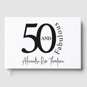 Modern Fifty and Fabulous 50th Birthday Party Guest Book