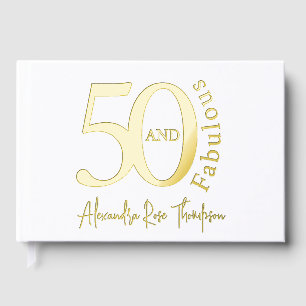Modern Fifty and Fabulous 50th Birthday Party Guest Book