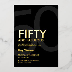 Modern Fifty and Fabulous Bold 50th Birthday Party