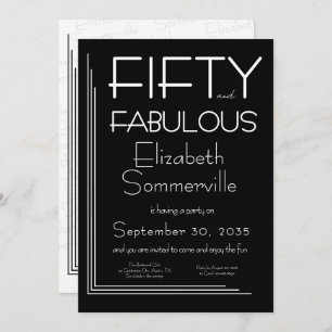 Modern Fifty and Fabulous Bold 50th Birthday Party Invitation