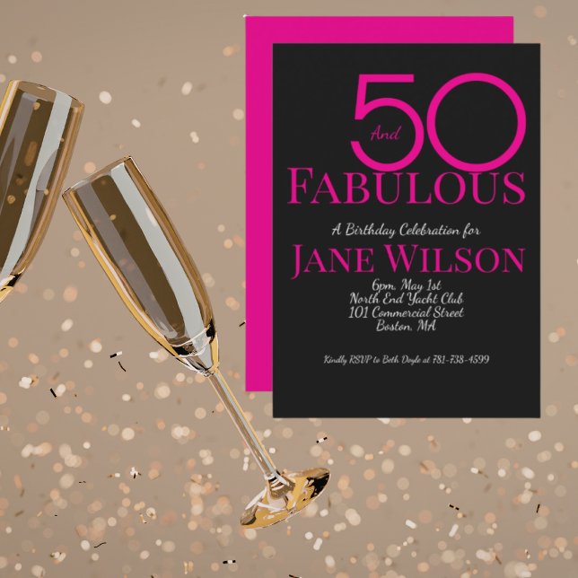 Modern Fifty and Fabulous Bold 50th Birthday Party Invitation (Creator Uploaded)