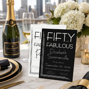 Modern Fifty and Fabulous Bold 50th Birthday Party Invitation