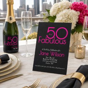 Modern Fifty and Fabulous Bold 50th Birthday Party Invitation