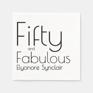 Modern Fifty and Fabulous Bold 50th Birthday Party Napkin