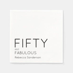 Modern Fifty and Fabulous Bold 50th Birthday Party Napkin