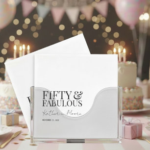 Modern Fifty and Fabulous Bold 50th Birthday Party Napkin