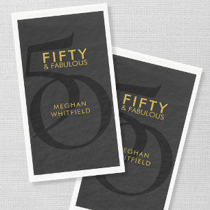 Modern Fifty and Fabulous Bold 50th Birthday Party Napkin