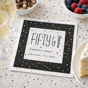 Modern Fifty and Fabulous Bold 50th Birthday Party Napkin