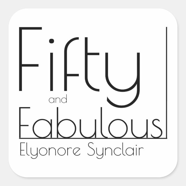 Modern Fifty and Fabulous Bold 50th Birthday Party Square Sticker (Front)
