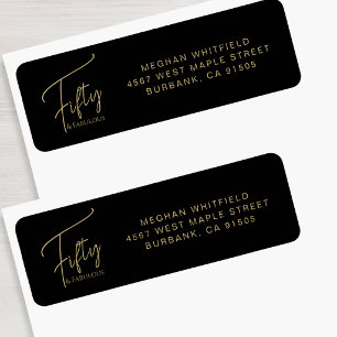 Modern Fifty and Fabulous Script 50th Birthday