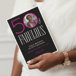 Modern Fifty Fabulous Pink White Photo Birthday Invitation<br><div class="desc">Modern and chic,  this Fifty and Fabulous birthday invitation combines classic hot pink,  black and white,  with a fun photo placement for a personal touch. Its minimal design is a simple and fun way to celebrate the milestone birthday. Created by Simply Farmhouse Press.</div>