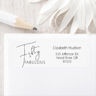 Modern Fifty & Fabulous Script 50th Birthday Party