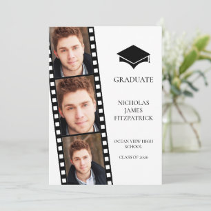 Modern Film Strip Photo Graduation Announcement