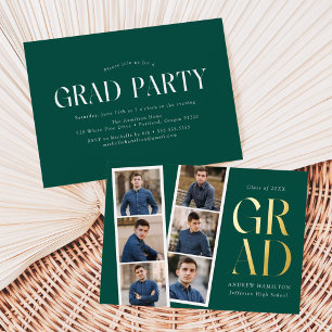 Modern Filmstrip Green 6 Photo Graduation Party
