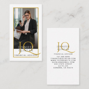 Modern Financial Advisor Photo Business Card