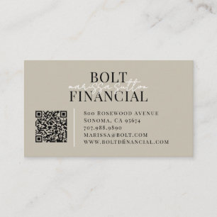 Modern Financial Advisor QR Code Business Card