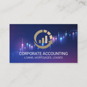 Modern Financial Bar Graph Logo Business Card