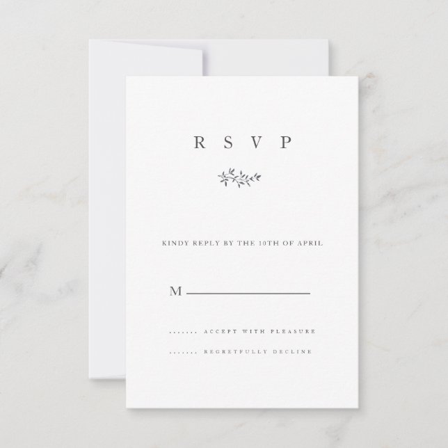 Modern Fine Art Floral Wedding Invitation RSVP (Front)