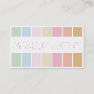 modern fine colour pastel palette makeup artist business card