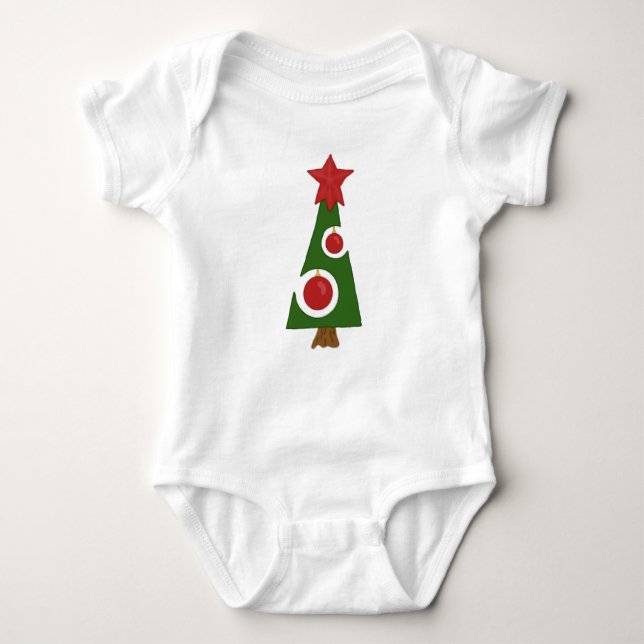modern fir tree baby bodysuit (Front)
