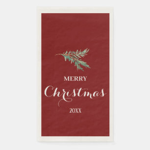 Modern fir tree branch for Christmas Napkin