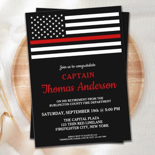 Modern Firefighter Retirement Party Invitation (Creator Uploaded)