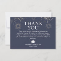 Modern Fireworks Graduation Thank You with Message