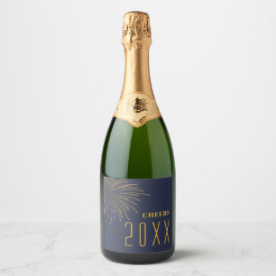Modern Fireworks New Year's Sparkling Wine Label