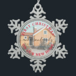 Modern First Christmas on our New Home Photo Snowflake Pewter Christmas Ornament<br><div class="desc">Modern First Christmas on our New Home Photo Snowflake Pewter Christmas Ornament</div>