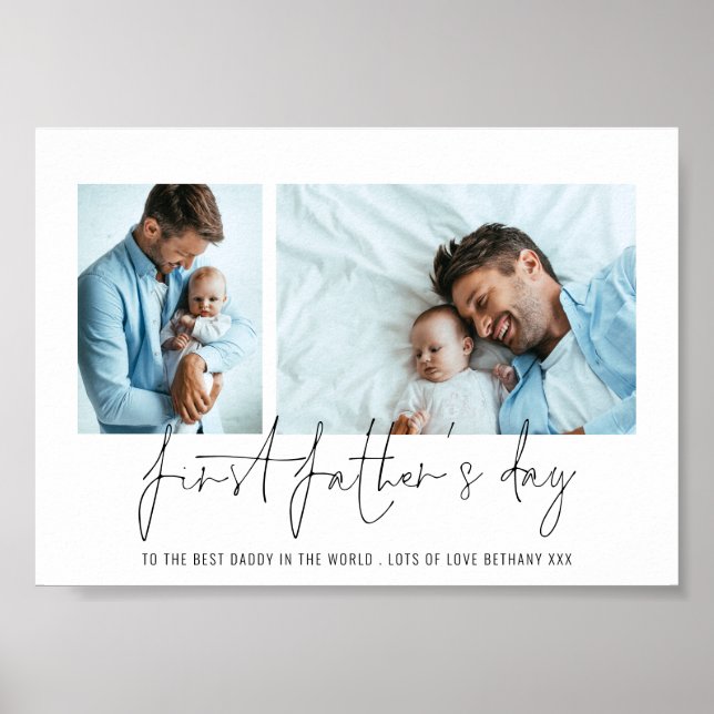 Modern First Fathers Day 2 Photos Script  Poster (Front)