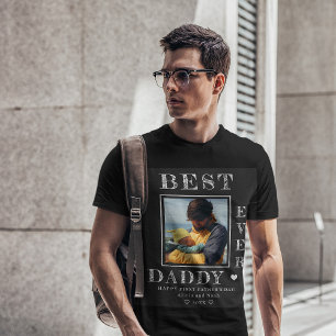 Modern First Fathers Day custom photo and text  T-Shirt