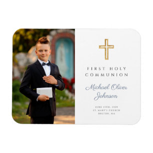 Modern First Holy Communion Boy Picture Photo Magnet
