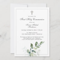 Modern First Holy Communion Eucalyptus Greenery