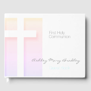 Modern First Holy Communion pastel colours Guest B Book
