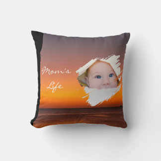 Modern First Mother’s Day Throw Pillow - Sunset