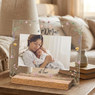 Modern First Mother's Day Photo Acrylic Gift Sign