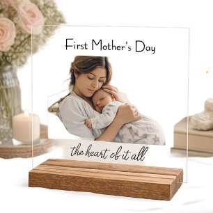 Modern  First Mother's Day Photo Acrylic Gift Sign