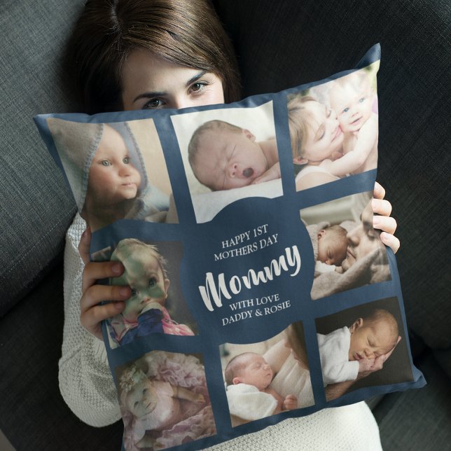 Modern | First Mothers Day | Photo Collage Cushion (Creator Uploaded)