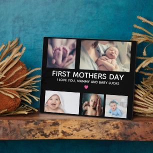 Modern First Mother's Day photo collage Keepsake  Plaque