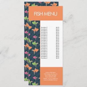 Modern Fish Seafood Restaurant Pattern Menu