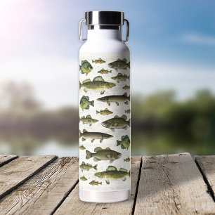 Modern Fish Simple Fisherman Whimsical Fun Water Bottle