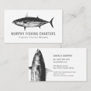 Modern Fishing Charter Boat Captain Business Card