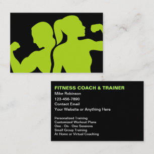 Modern Fitness Coach And Trainer Business Card