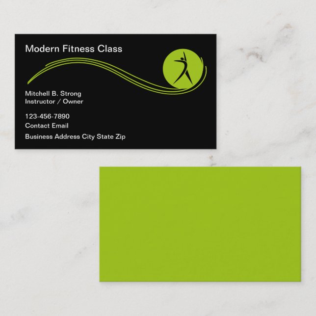 Modern Fitness Coach Business Cards (Front/Back)