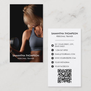 Modern Fitness Full Photo Social Media Influencer Business Card