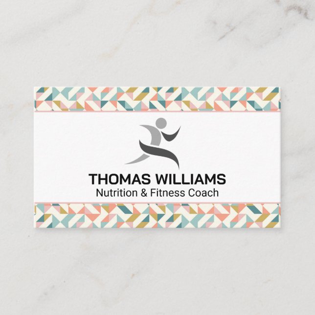 Modern Fitness Logo Business Card (Front)