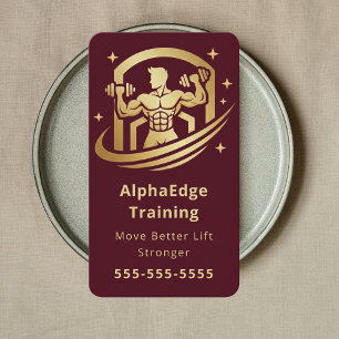 Modern Fitness Personal Trainer Bodybuilding Coach Business Card
