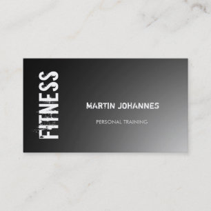 Modern Fitness Sport Grey Business Card