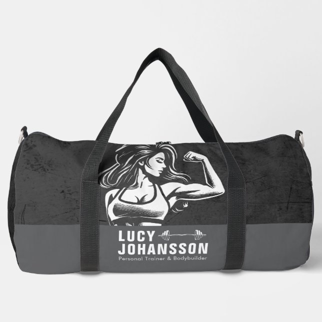Modern Fitness Trainer Bodybuilding Gym Instructor Duffle Bag (Front)
