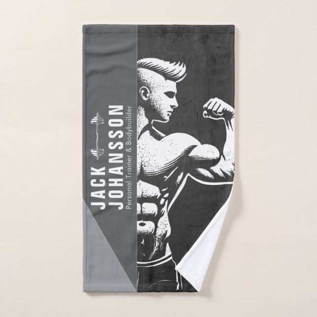 Modern Fitness Trainer Bodybuilding Gym Instructor Hand Towel (Hand Towel)